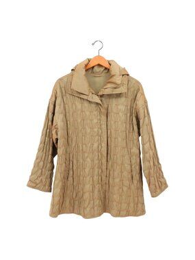 Mycra Pac One Shimmery Quilted Rain Coat Reversible Bronze Jacket 0-P XS/S